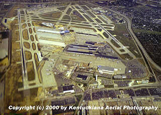 Aerial view of the Louisville International Airport.